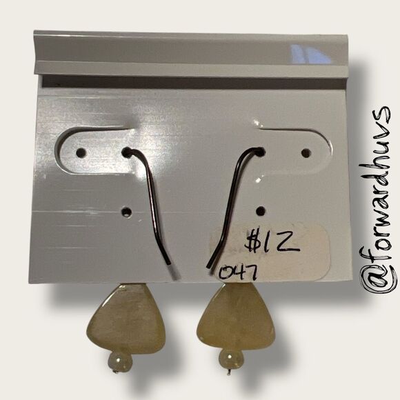 Bundle Sale 3 for $15 | Hand Crafted Translucent Stone with Bead Earrings - Picture 6 of 8